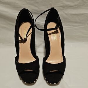 Shoe Dazzle Black Peep Toe Heels